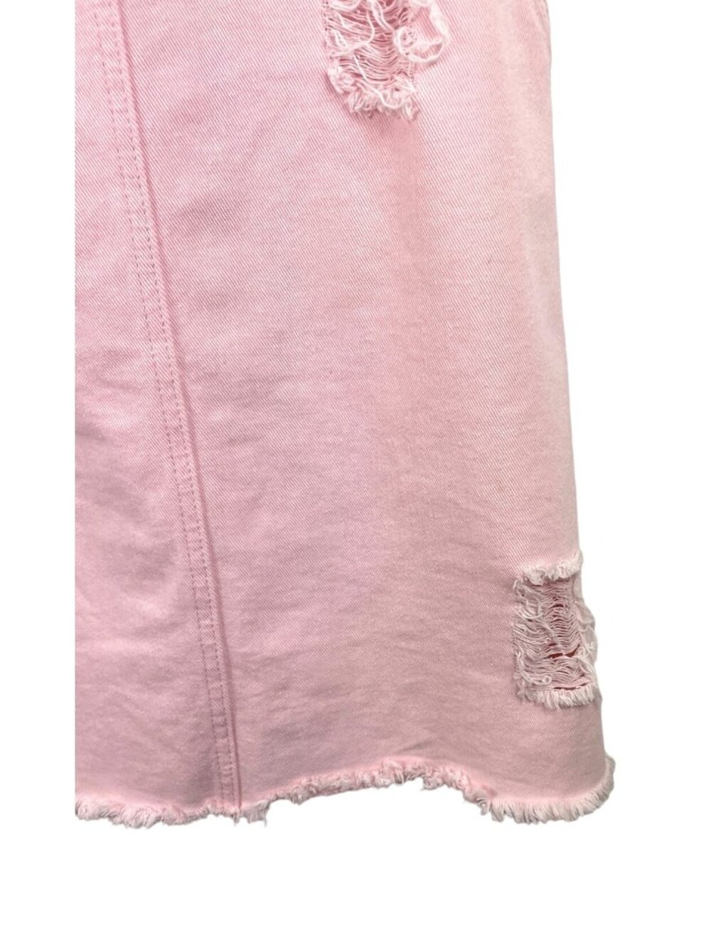 American Bazi Womens SIze Small Pink Casual Distressed Denim Overall Dress - Picture 5 of 10